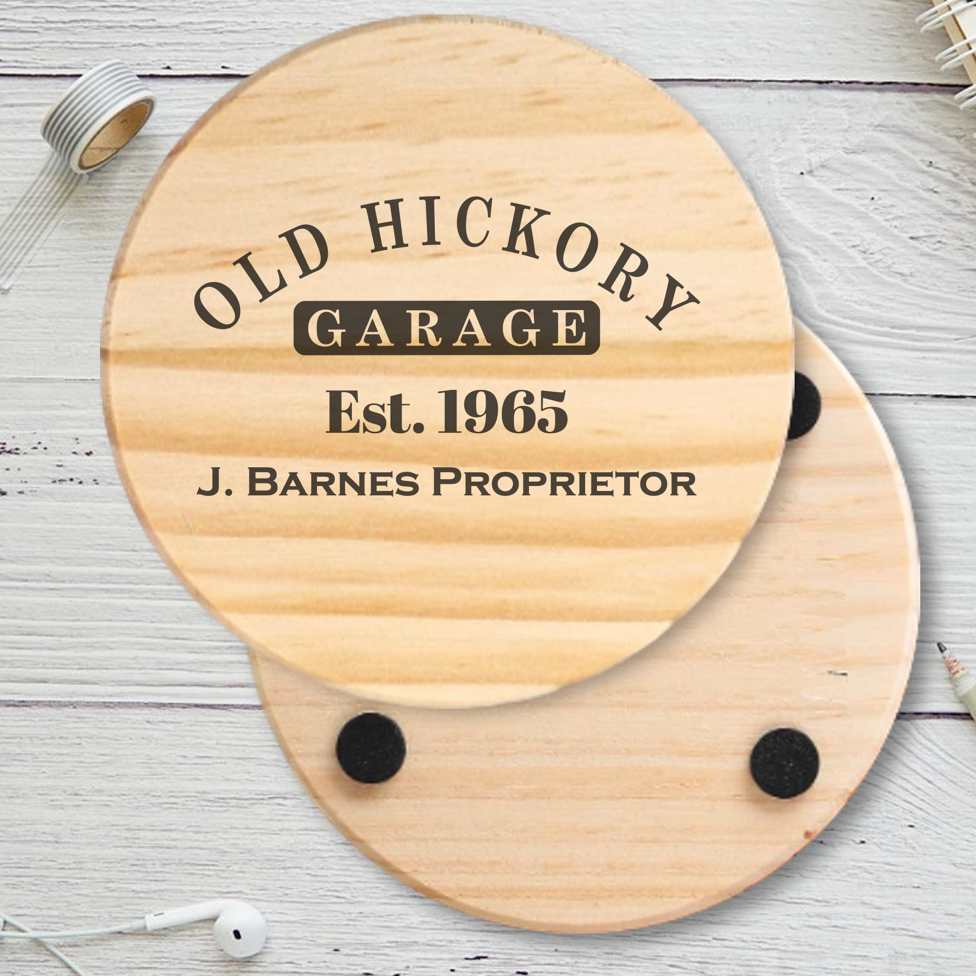 Round Wood Coaster 5