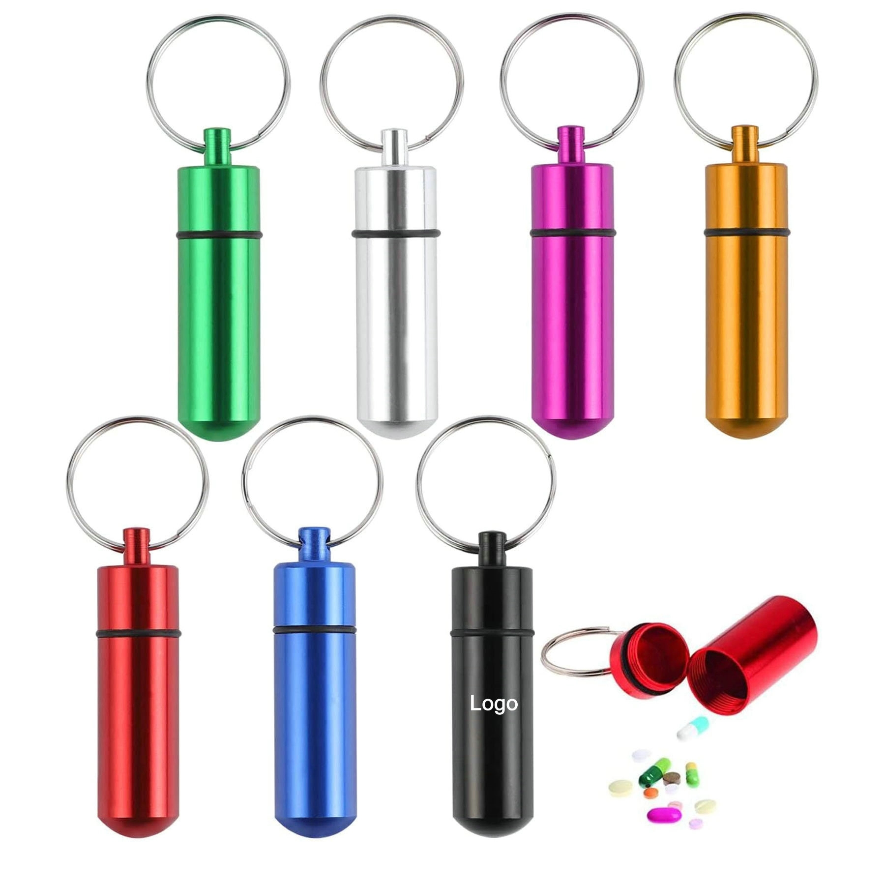 Mini Metal Pill Box With Keychain 2