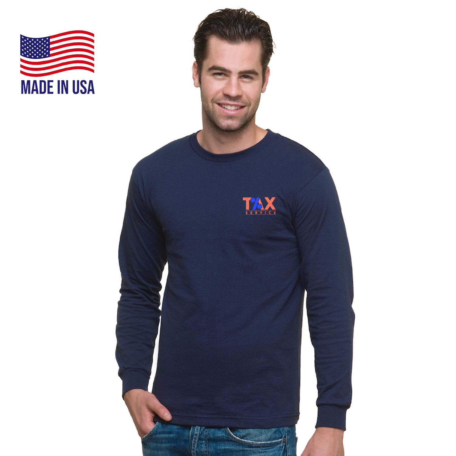 USA-Made Midweight Long Sleeve Crew Tee 1