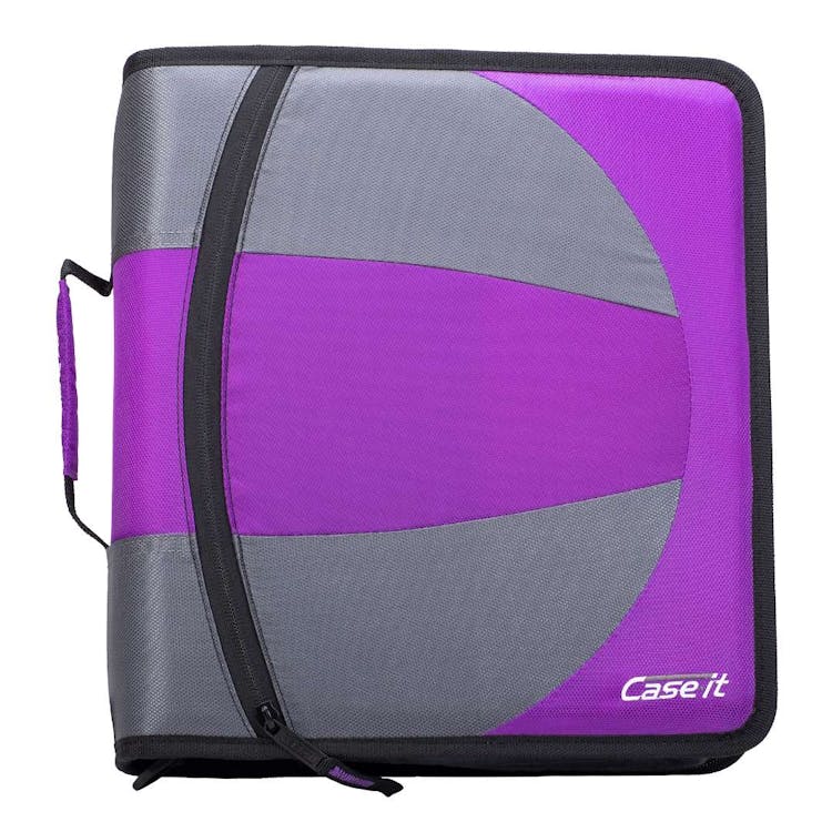 Case-It Dual Zipper Binders - Deep Purple 3" 1