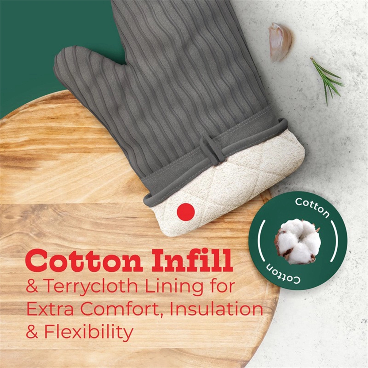 Heat Resistant Kitchen Oven Mitt Gloves 4