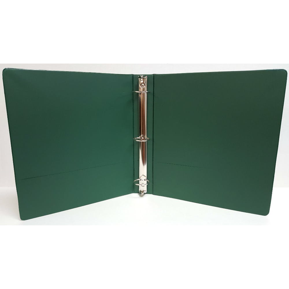1" 3-Ring Binders - Green 2 Interior Pockets 1