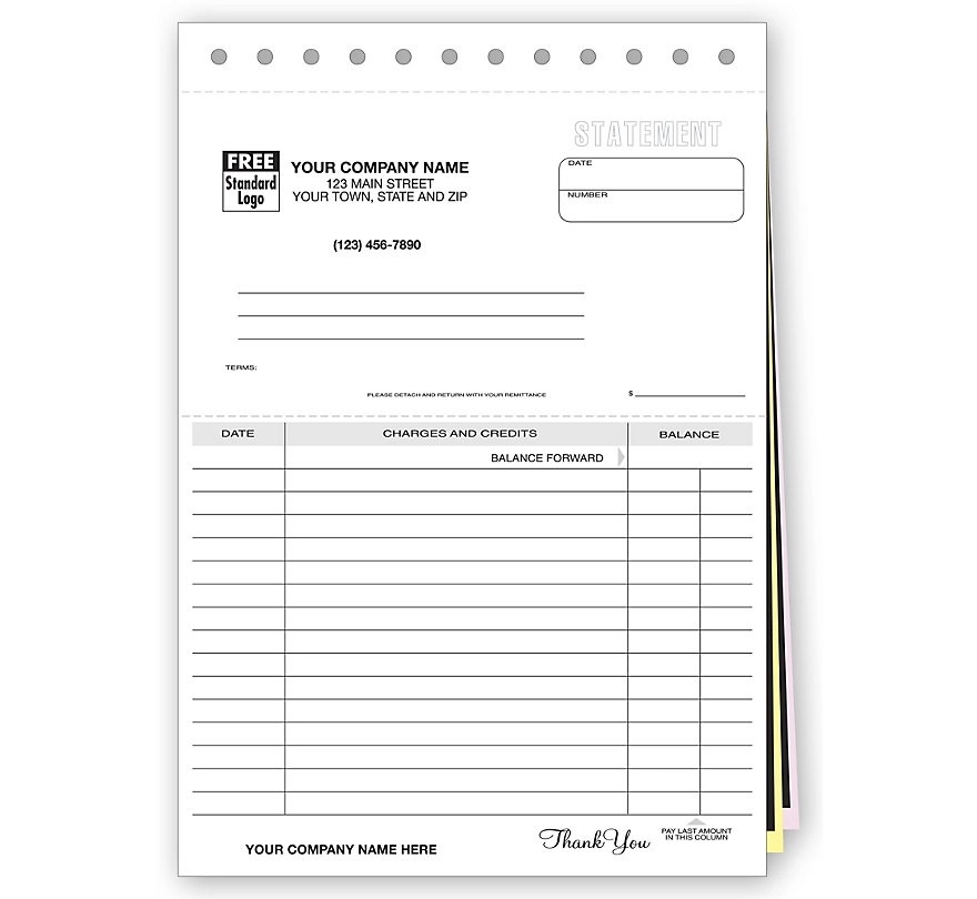 Account Statement Forms, Classic Design Carbon Lined 2
