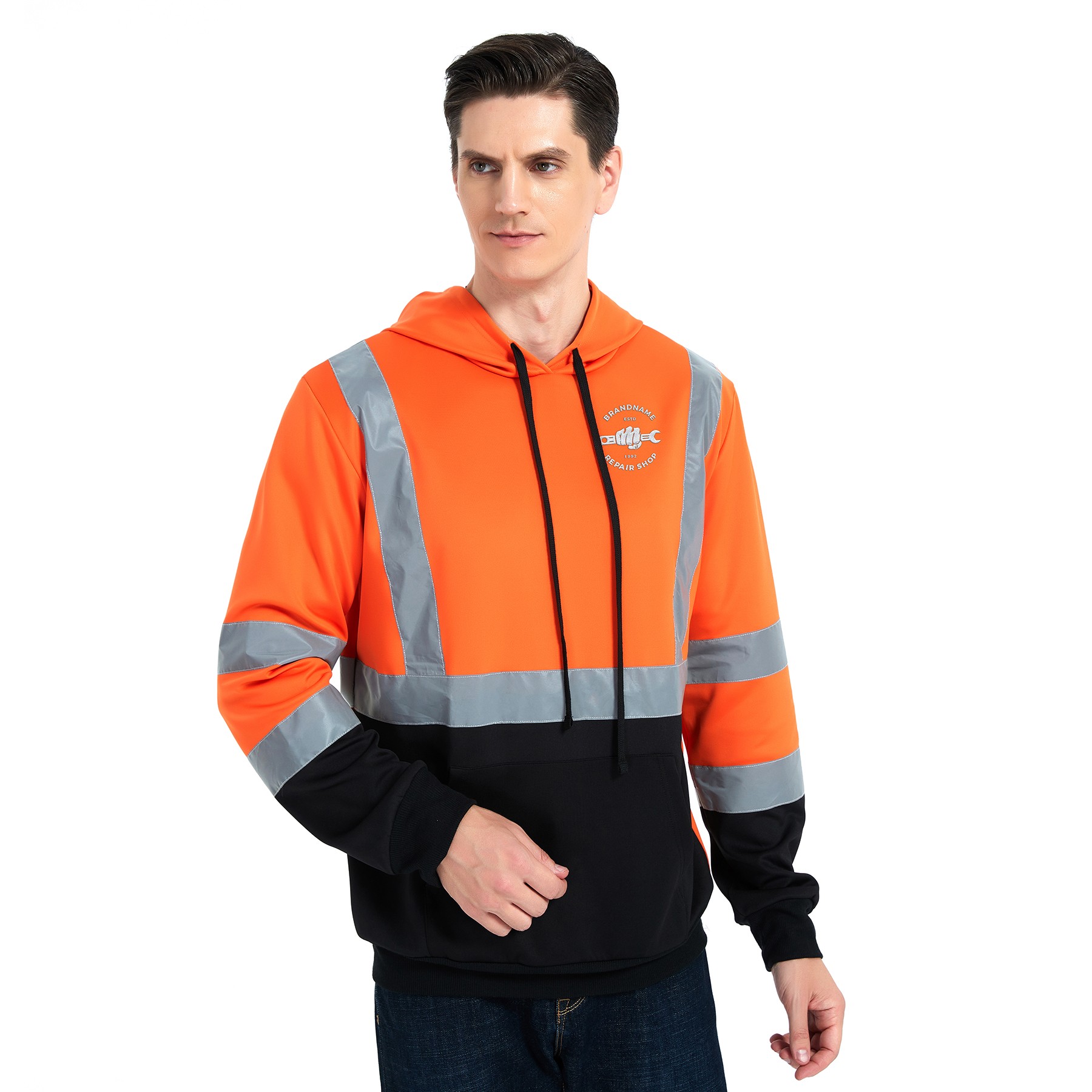 Men's ANSI-107 Hi Vis Pullover Safety Hoodie 2