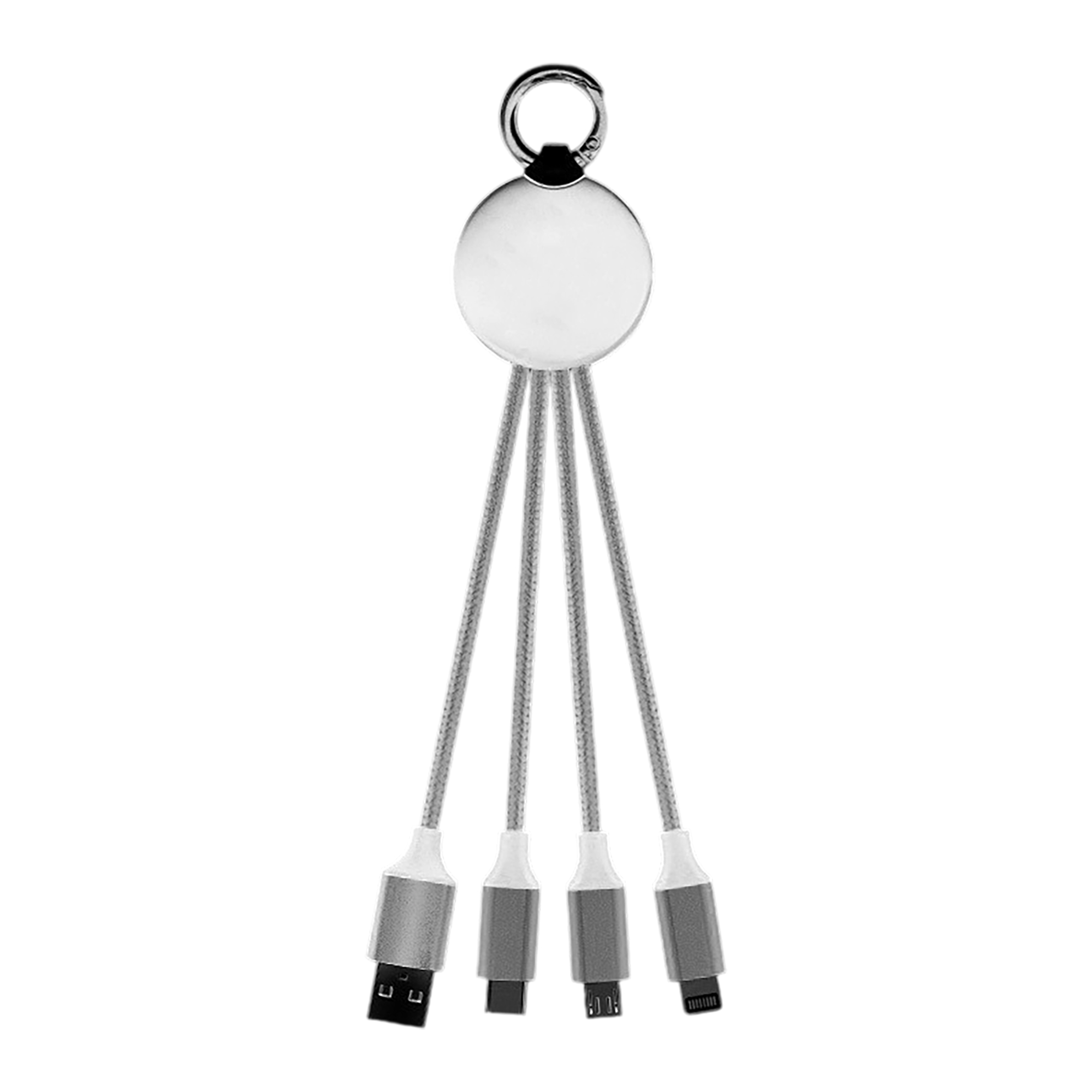 Nylon Three In One Charging Cable With Light Up Logo 3