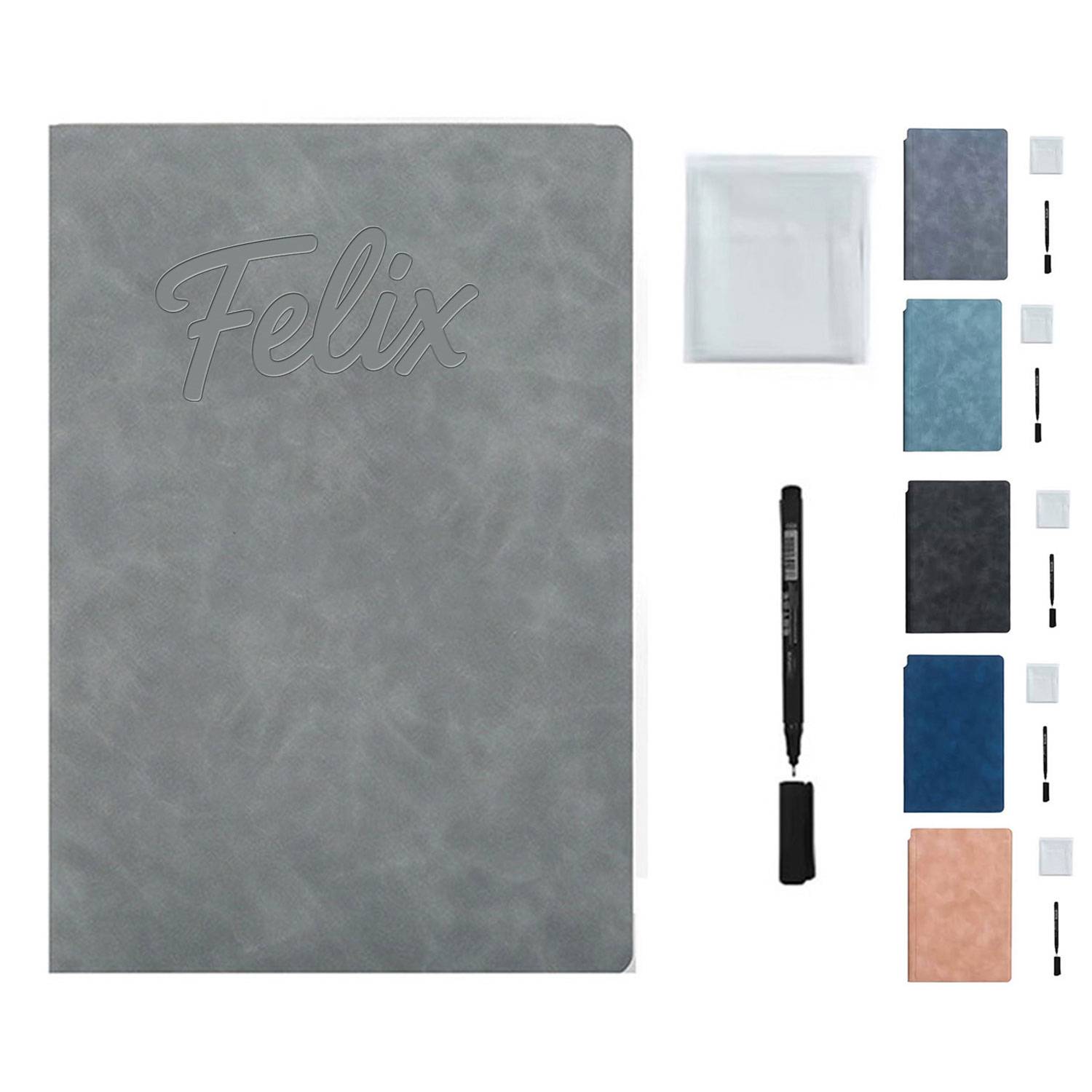 A5 Erasable Memo Board - Leather Notepad for Desk & Office