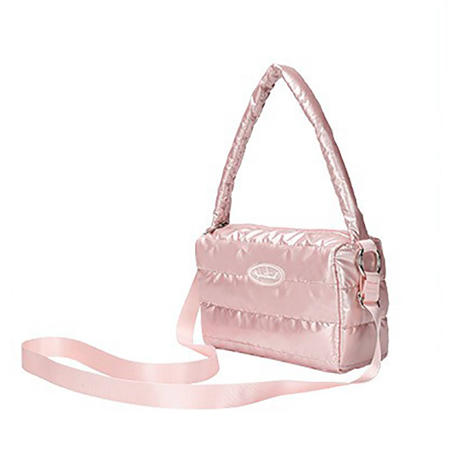 Zipper Top Cotton Quilted Puffer Crossbody Tote Bag 5