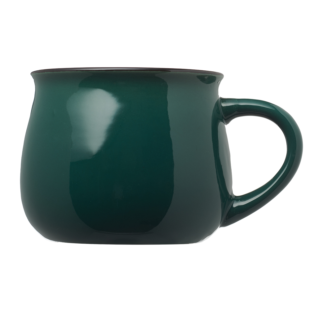 12 oz. Two Tone Glossy Pottery Coffee Mugs 6