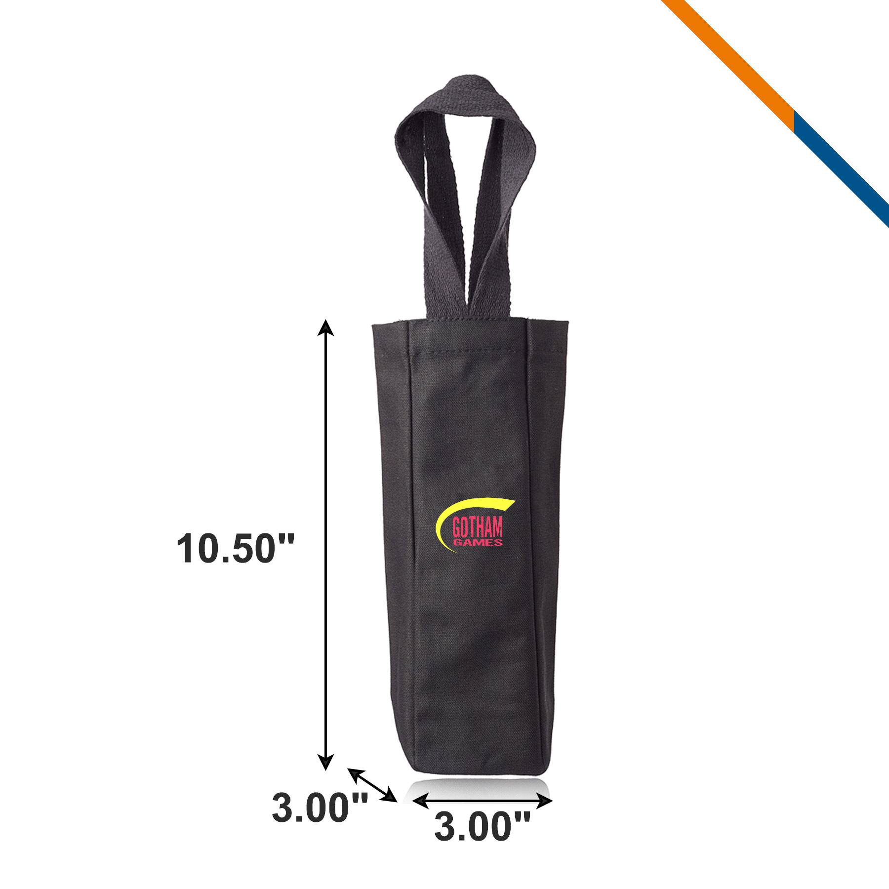 Cecilia Single Bottle Canvas Wine Totes, custom tote bag with logo imprint 4
