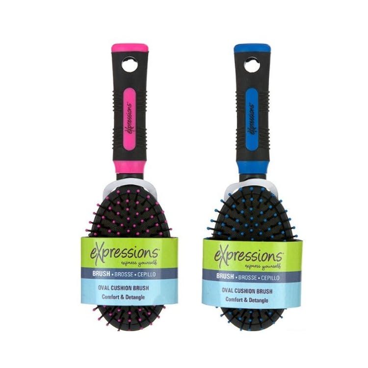 Oval Cushion Detangling Brushes - Pink & Blue 1