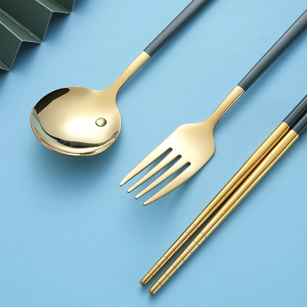 Travel Portable Stainless Steel Cutlery Three-Piece Set 3