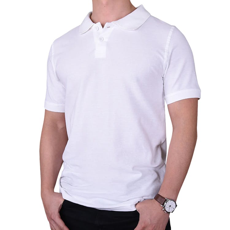 Men's Slim Polo Uniform Shirts - Large White 2