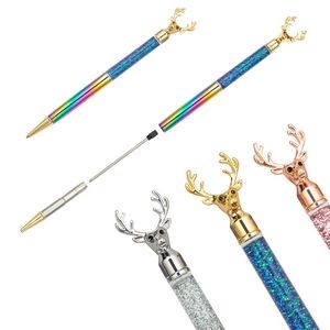 Glitter Flakes Deer Head Metal Pen 10