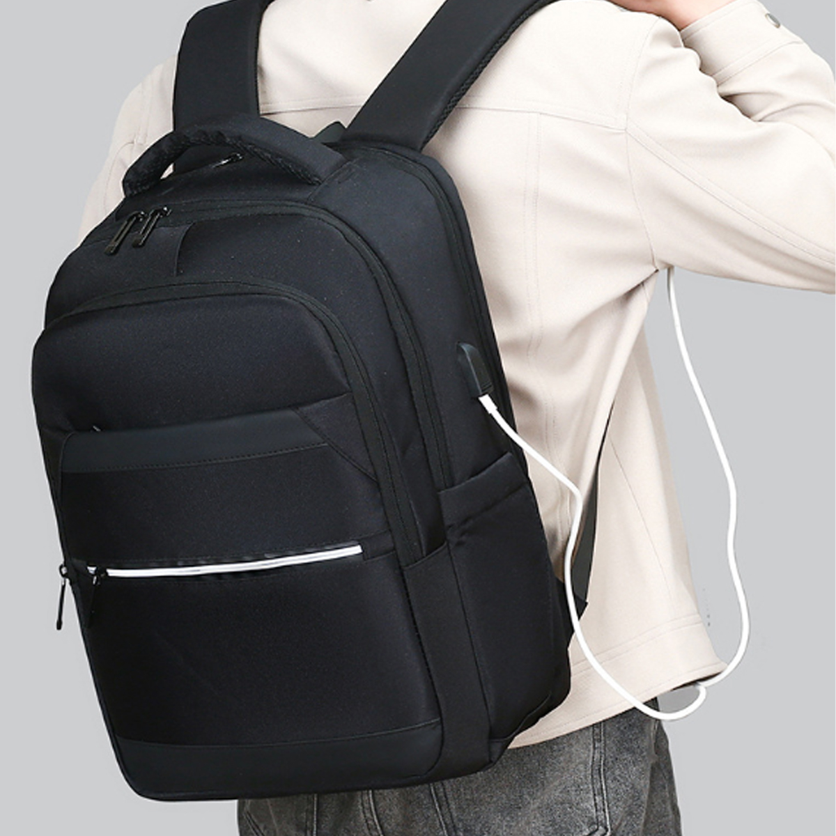 40L Durable Business Backpack W/ Zippered Front Pocket 7