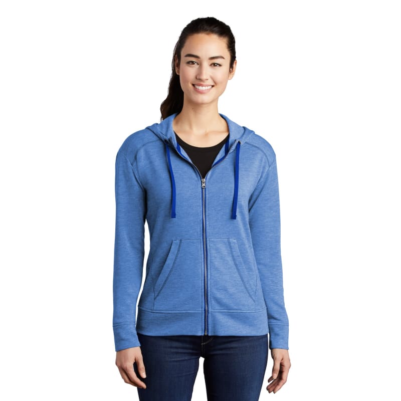 Sport-Tek Women's PosiCharge Tri-Blend Wicking Fleece Full-Zip Hooded Jacket 2