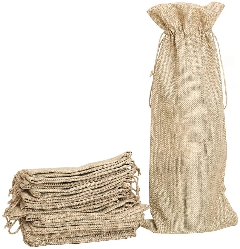 Canvas Wine Bottle Gift Bag (with drawstring) 2