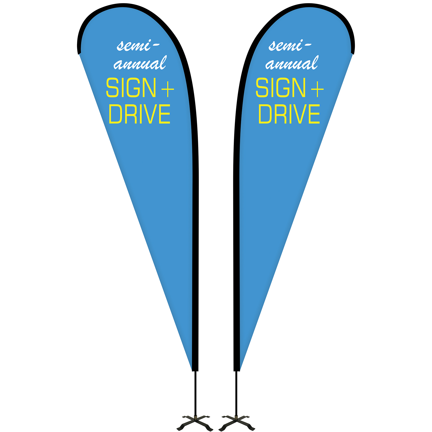 10' Portable Double Sided Teardrop Kit with Cross Base 17