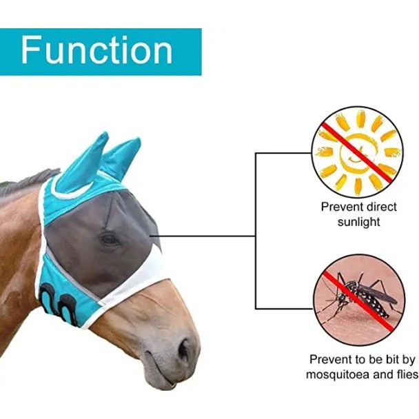 Breathable Horse Fly Veils Ears Horse Fly Mask 2