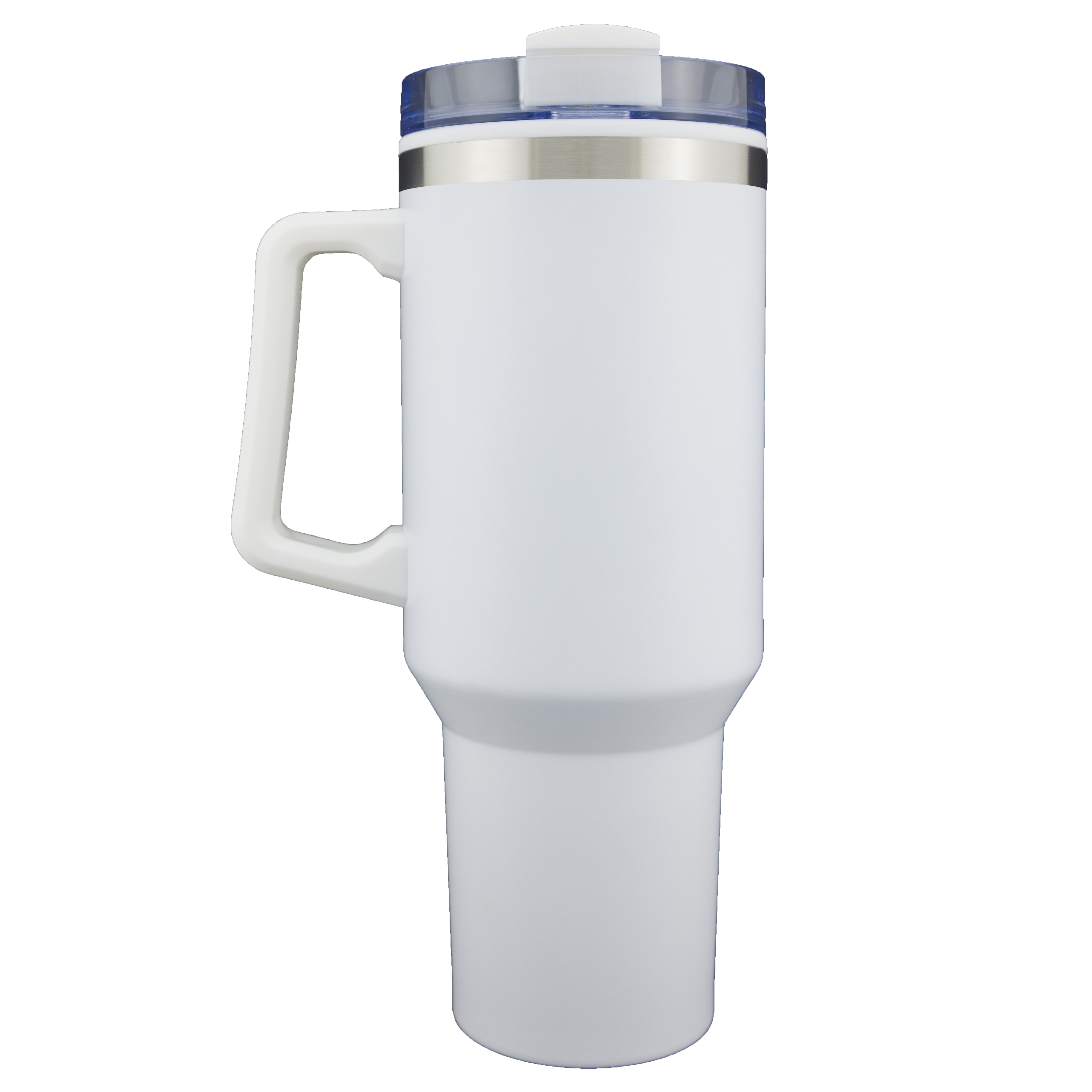Madison 40 Oz. Double Wall SS/PP Tumbler w/Handle and Straw White 3