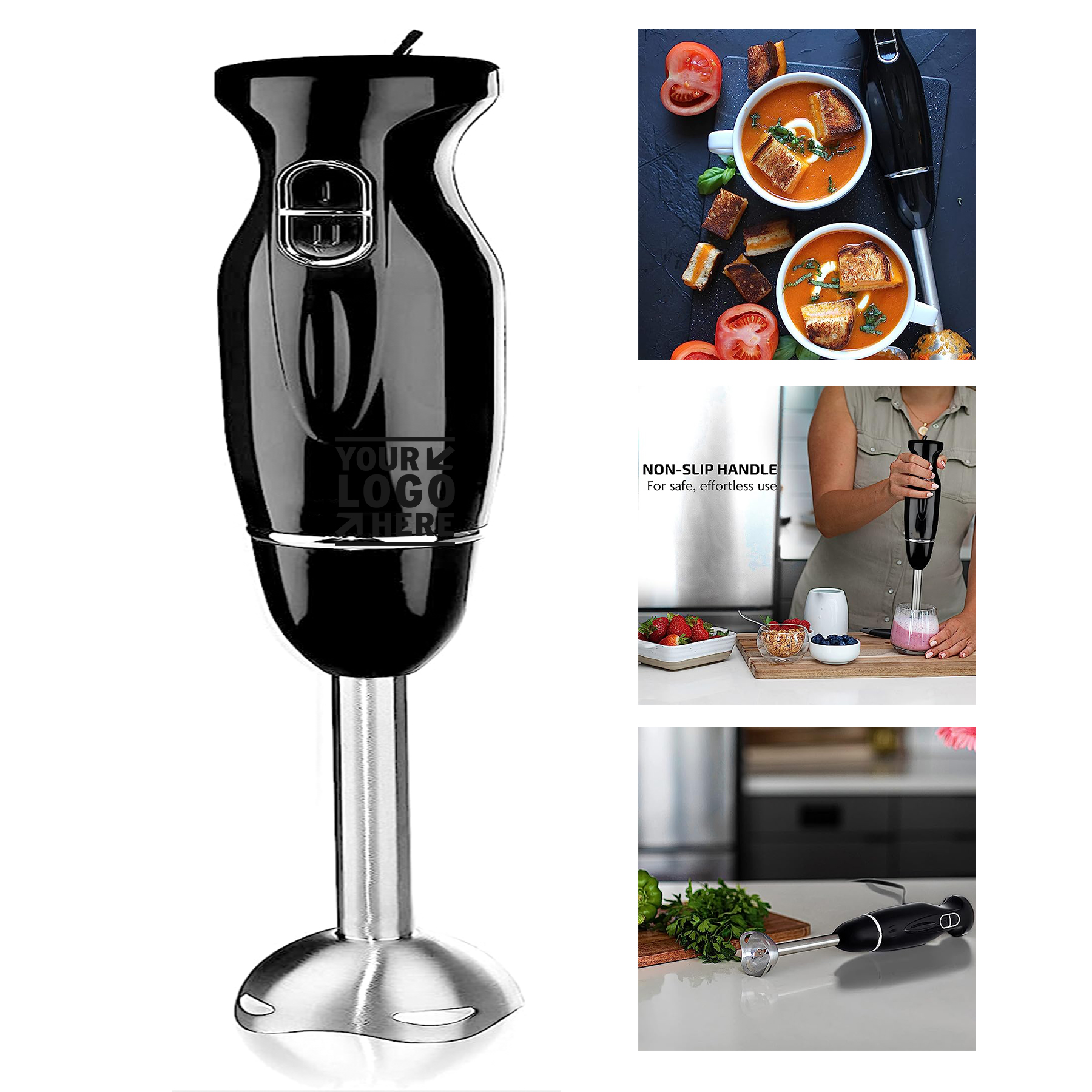 Electric Immersion Hand Blender 300 Watt 2 Mixing Speed with Stainless Steel Blades