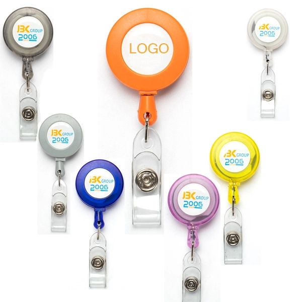 Promotional Giveaway Round Retractable Badge Holder 4