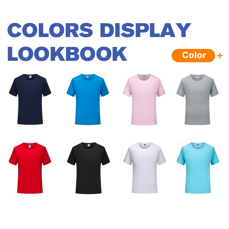 200g Mercerized cotton men's crewneck T-shirt instock 2