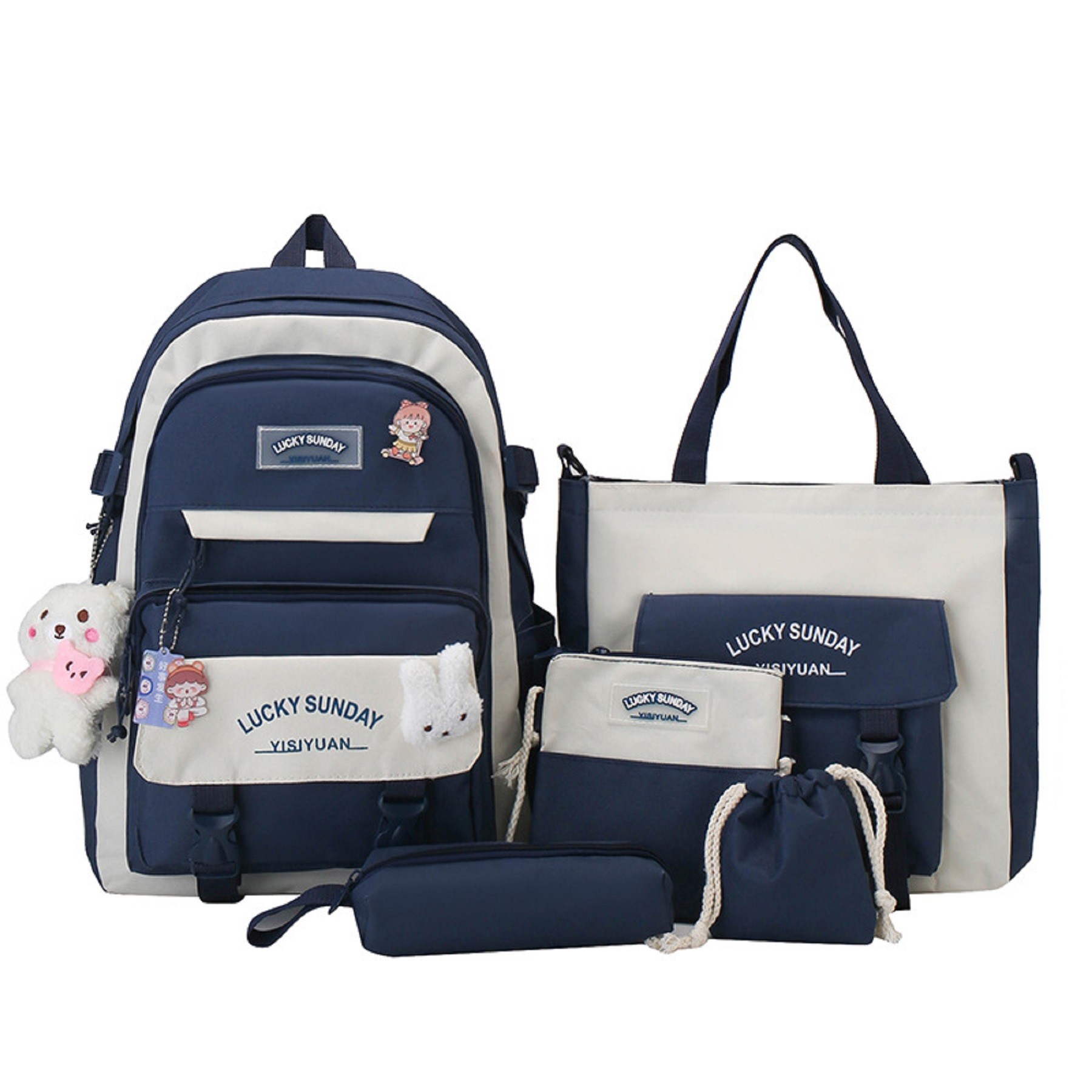 Kawaii Backpack Set of 5 Pieces 5