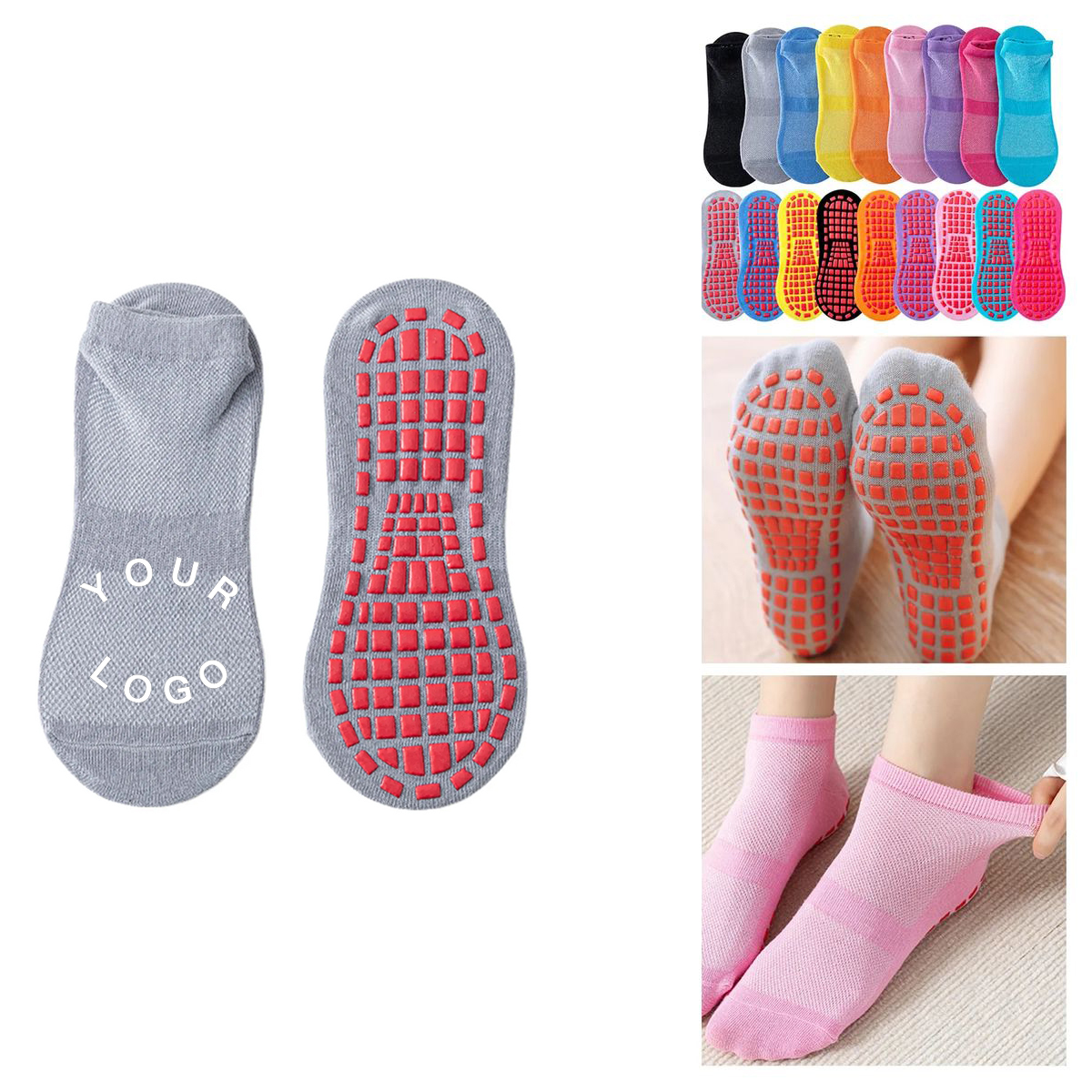 Cotton Non Slip Training Grip Socks 5