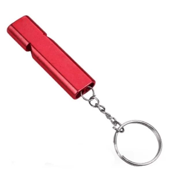 Emergency Double Tubes Metal Whistle Keychain 8