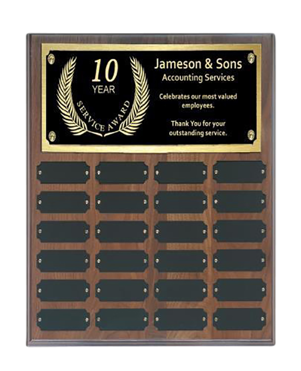 Prestige Walnut Perpetual Plaque 24 Plates 2