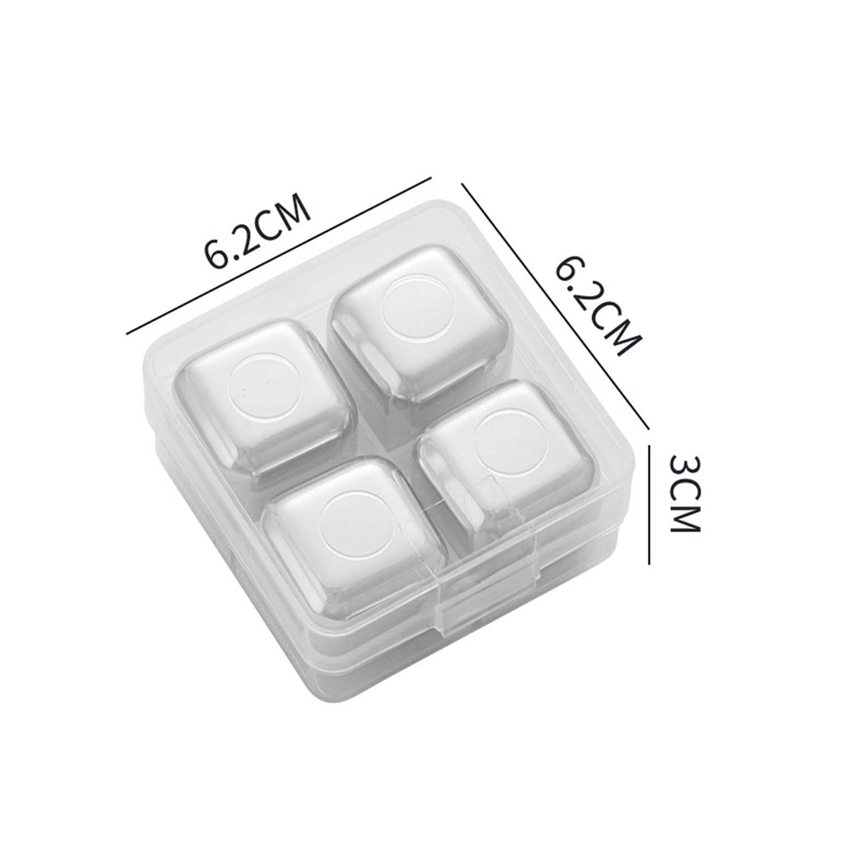 Reusable Stainless Steel Whiskey Stones Set of 4 6