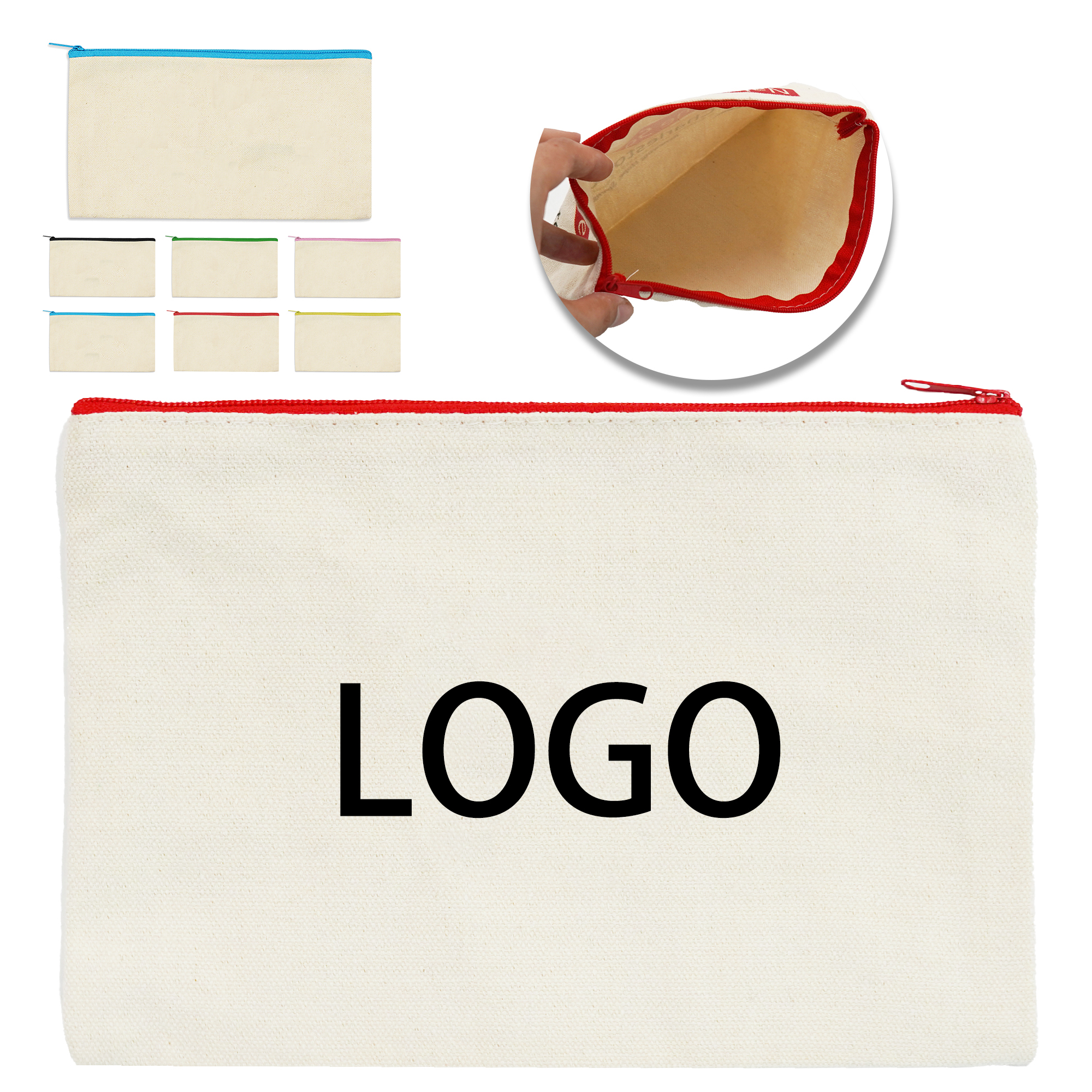 Canvas Zipper Pencil Bag ?C Pen Case for Students & Travel 2