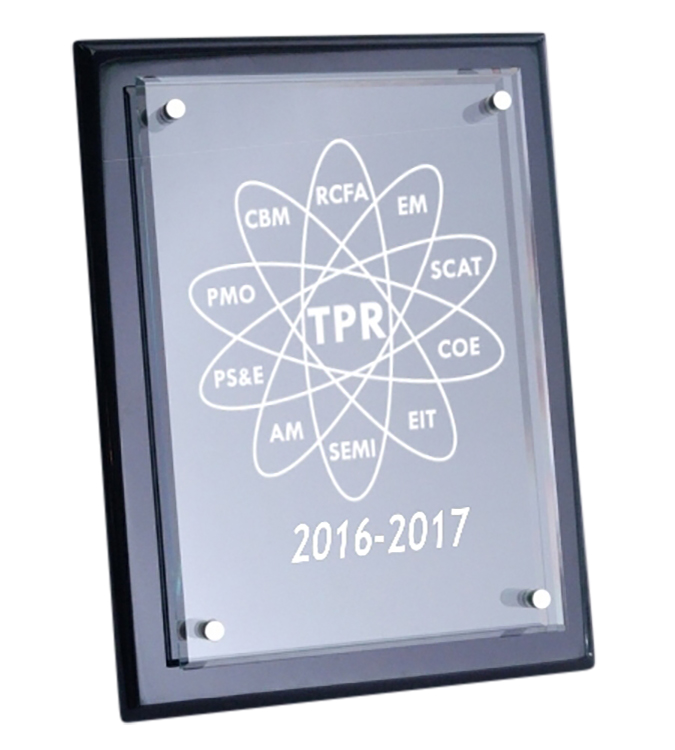 Floating Black Piano Finish Plaque 1