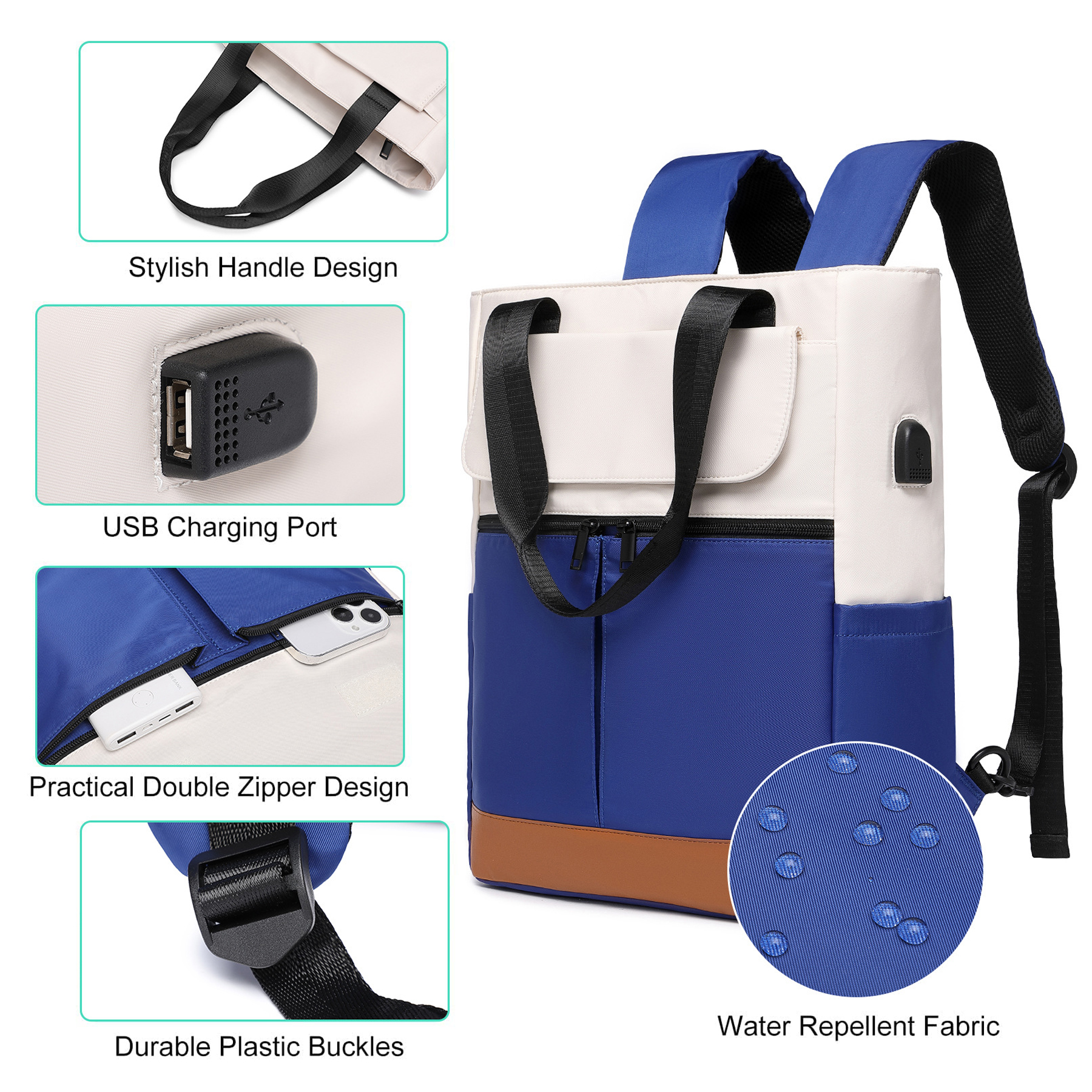 Women's Convertible Laptop Backpack for Work and Travel 7