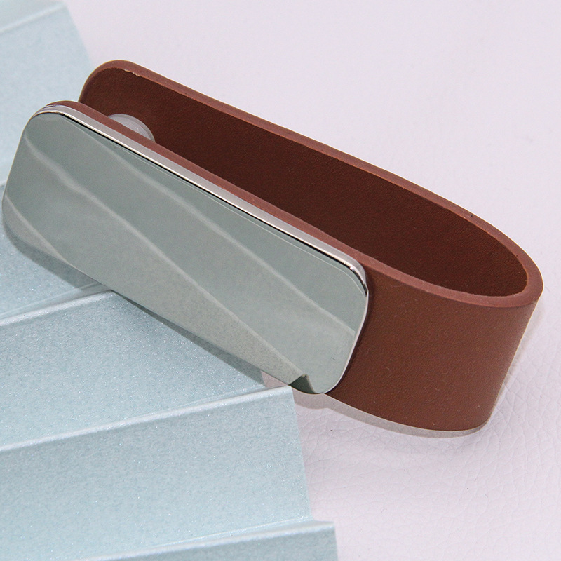 Leather Key Buckle with Metal Tag 4
