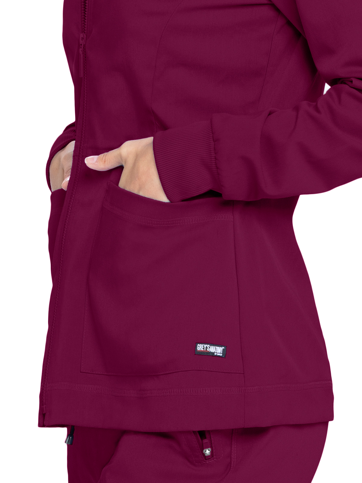 Grey's Anatomy Spandex Stretch - Women's Three-Pocket Millie Warm-Up Jacket 38