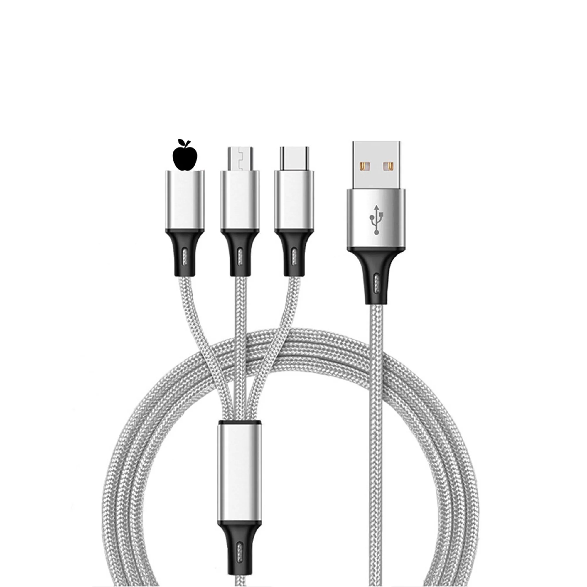 3 in 1 Nylon Braided Multi USB Cable 9