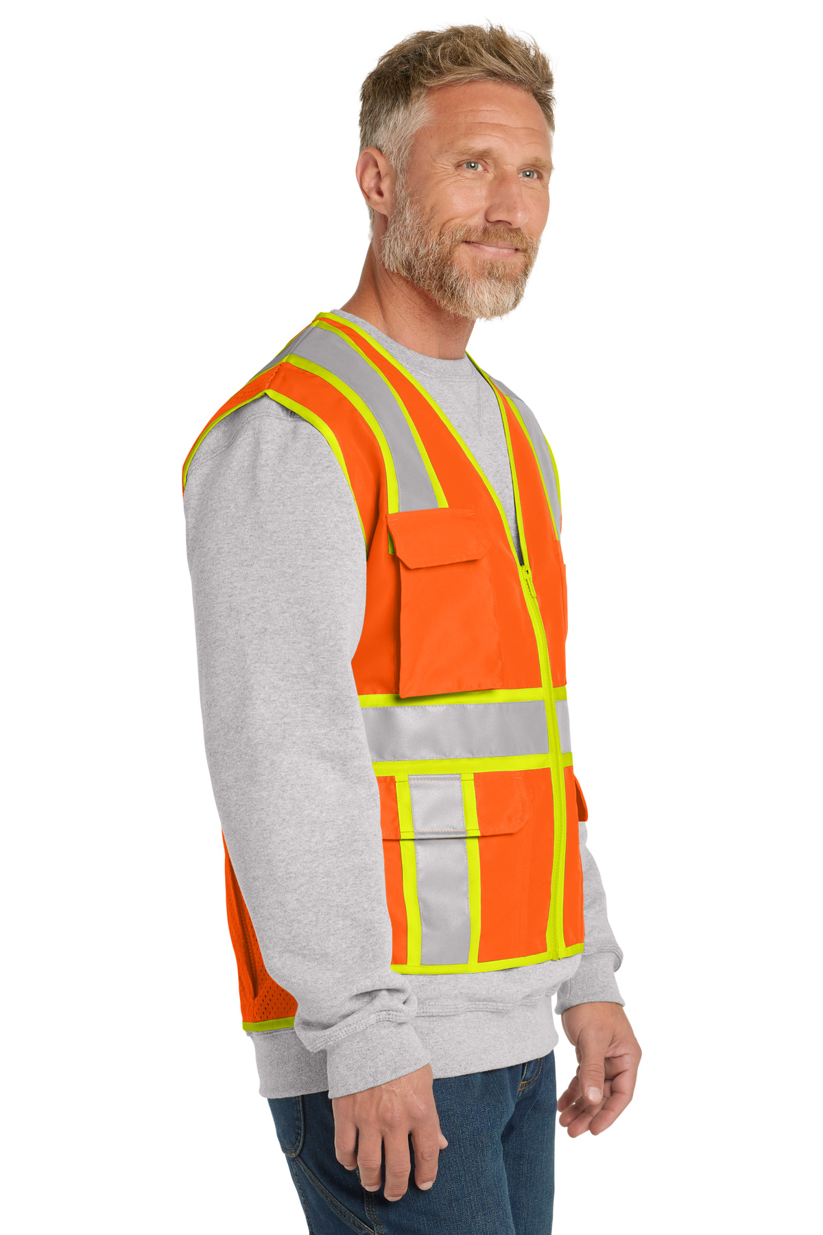 CornerStone ANSI 107 Class 2 Surveyor Zippered Two-Tone Vest. CSV105 8