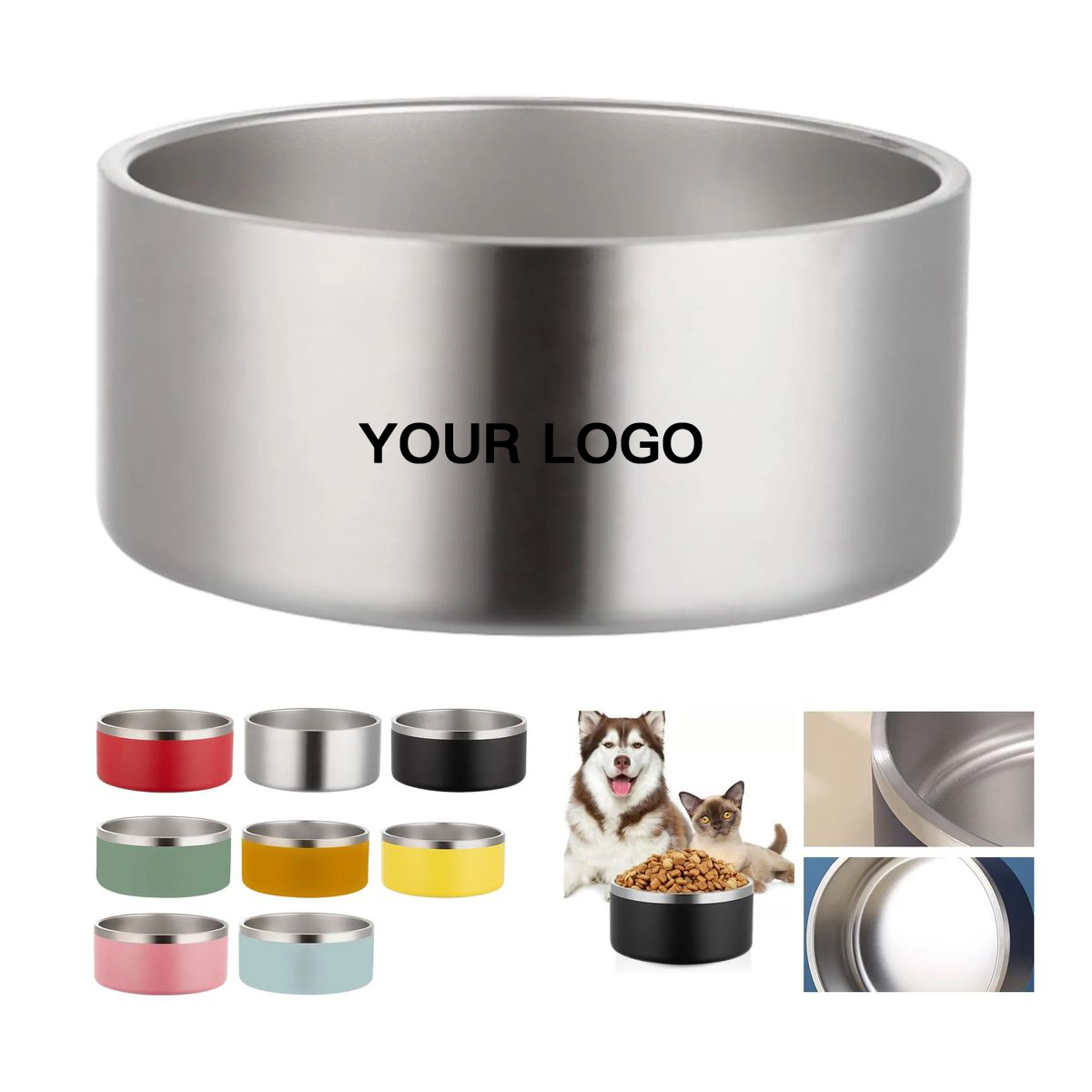 Stainless Feeding Bowl with Anti Spill Grip 8