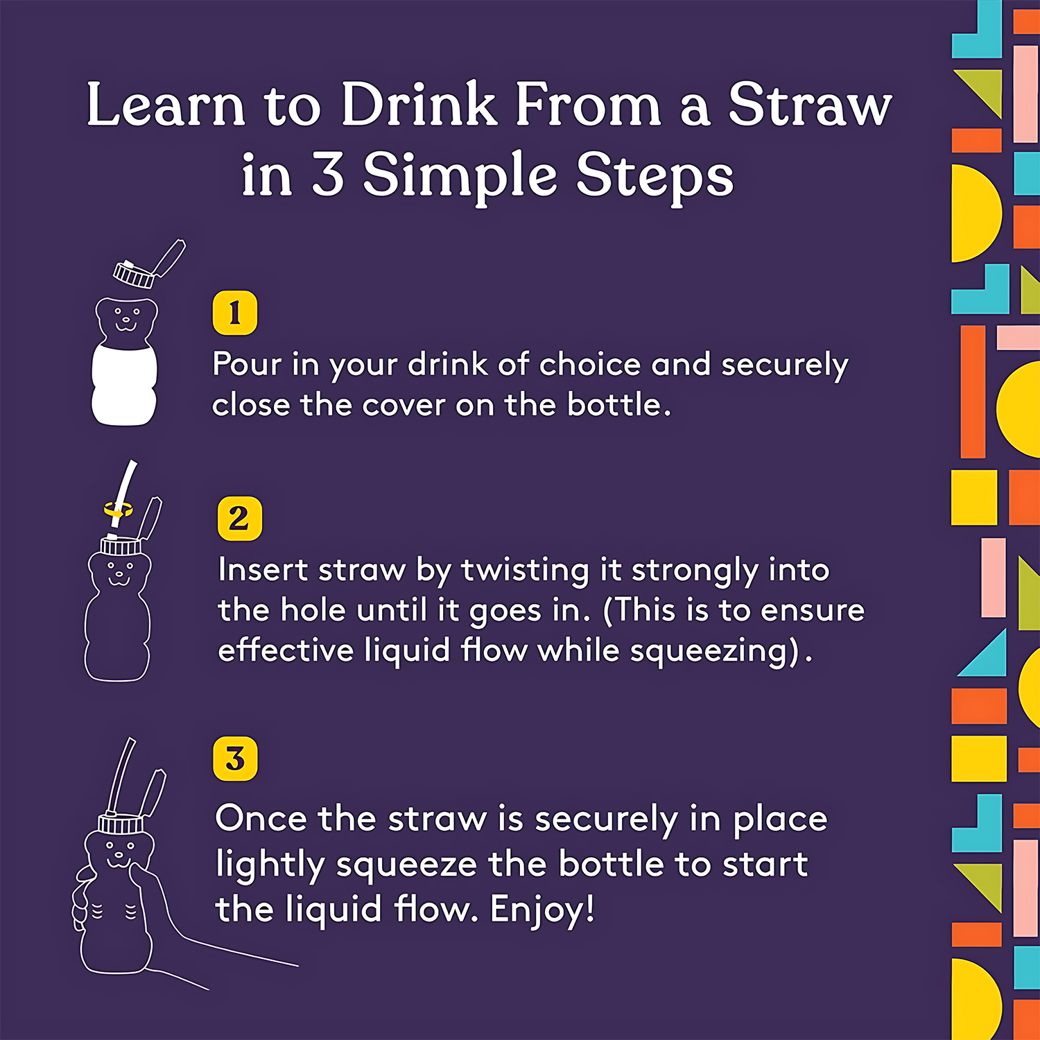 Clear bear drink cup w/ silicone straw 5