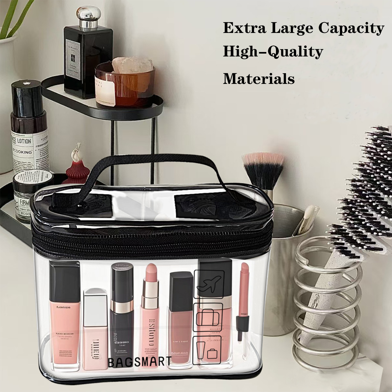 Large Size Transparent Travel Cosmetic Bag 3