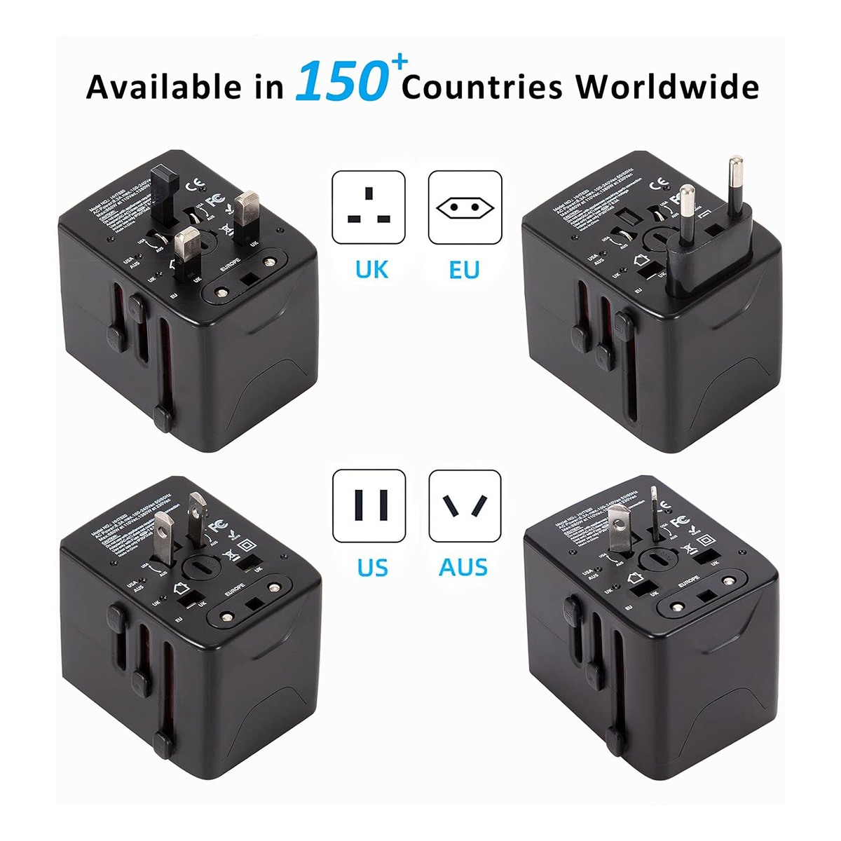 International Travel Power Adapter With 3 USB and 1 Type C Ports 2