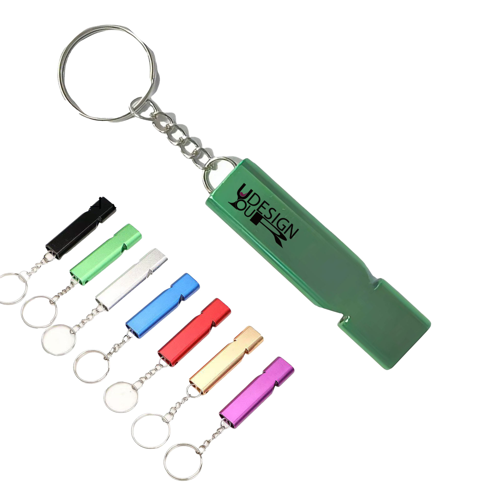 Multi-Color Metal Survival Whistle Keychain For Outdoor 1