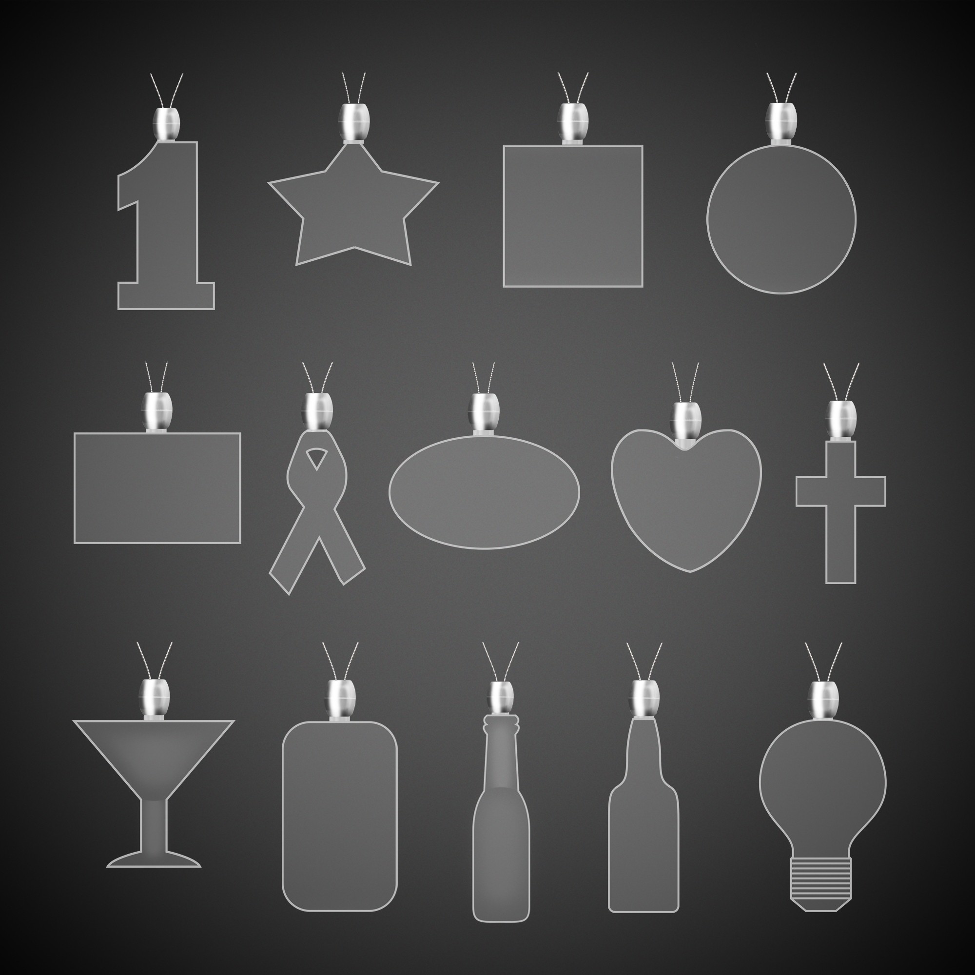 Light Bulb Red Light-Up Acrylic Pendant Necklace 5