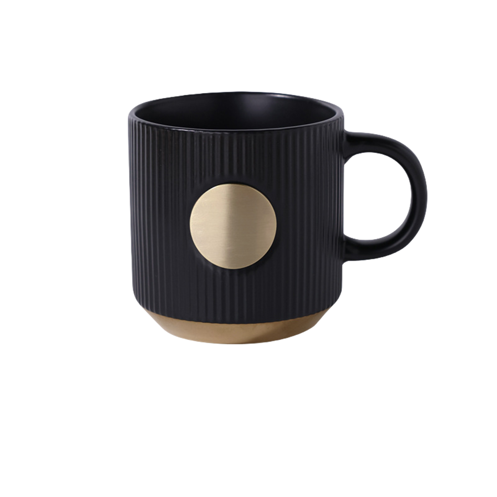 Gold-rimmed Copper-plated Ceramic Mug 1