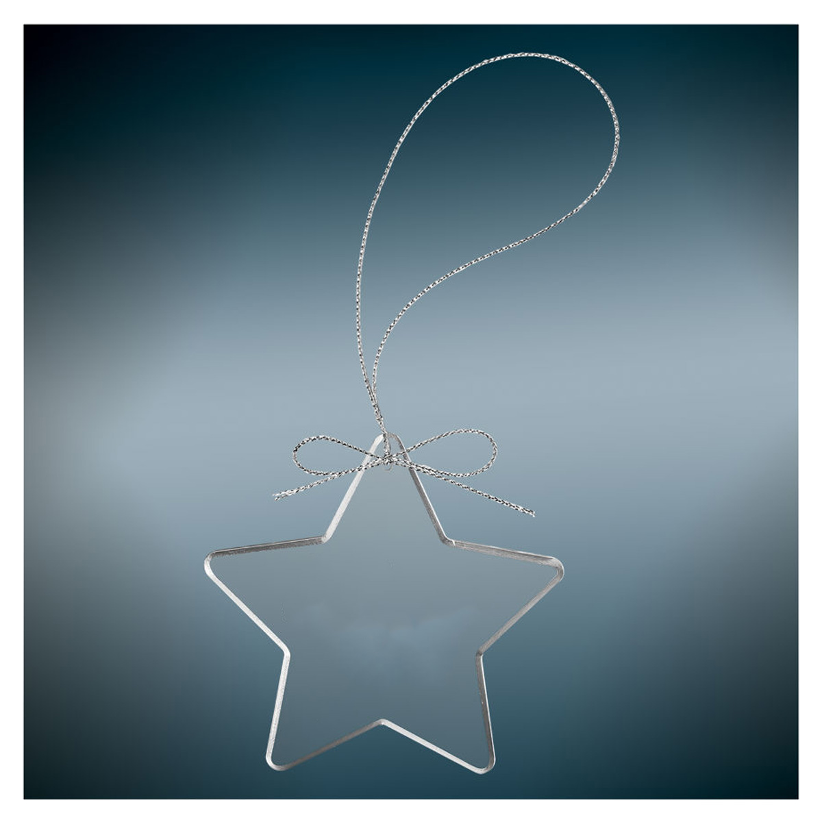 3 1/4" Star Clear Glass Ornament 3