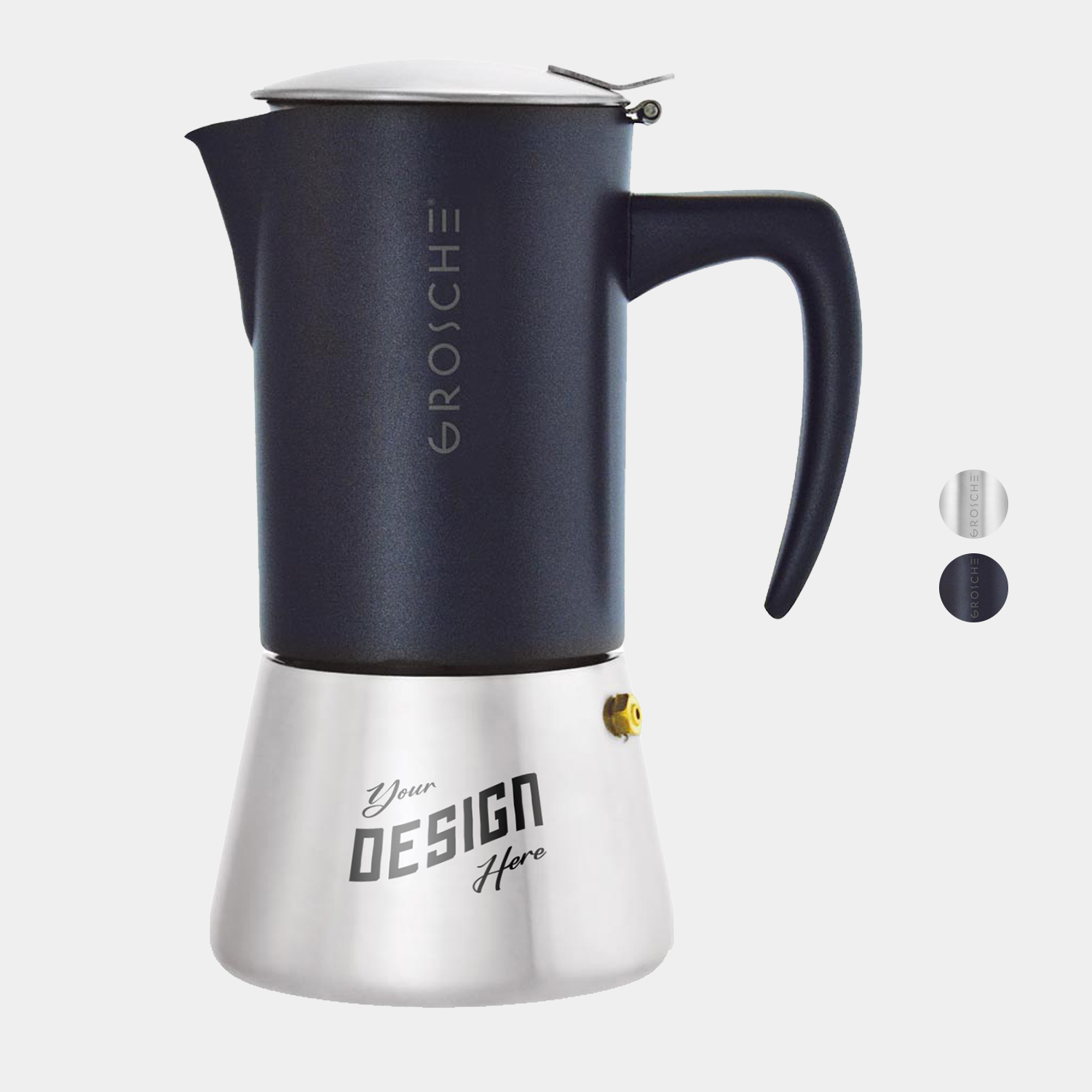 GROSCHE® MILANO Steel 10 Cup Stovetop Moka Pot Espresso Coffee Maker 2