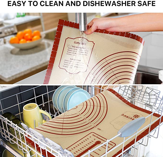 Set of 4 Silicone Baking Mats for Cookie Baking Sheets Pan 4