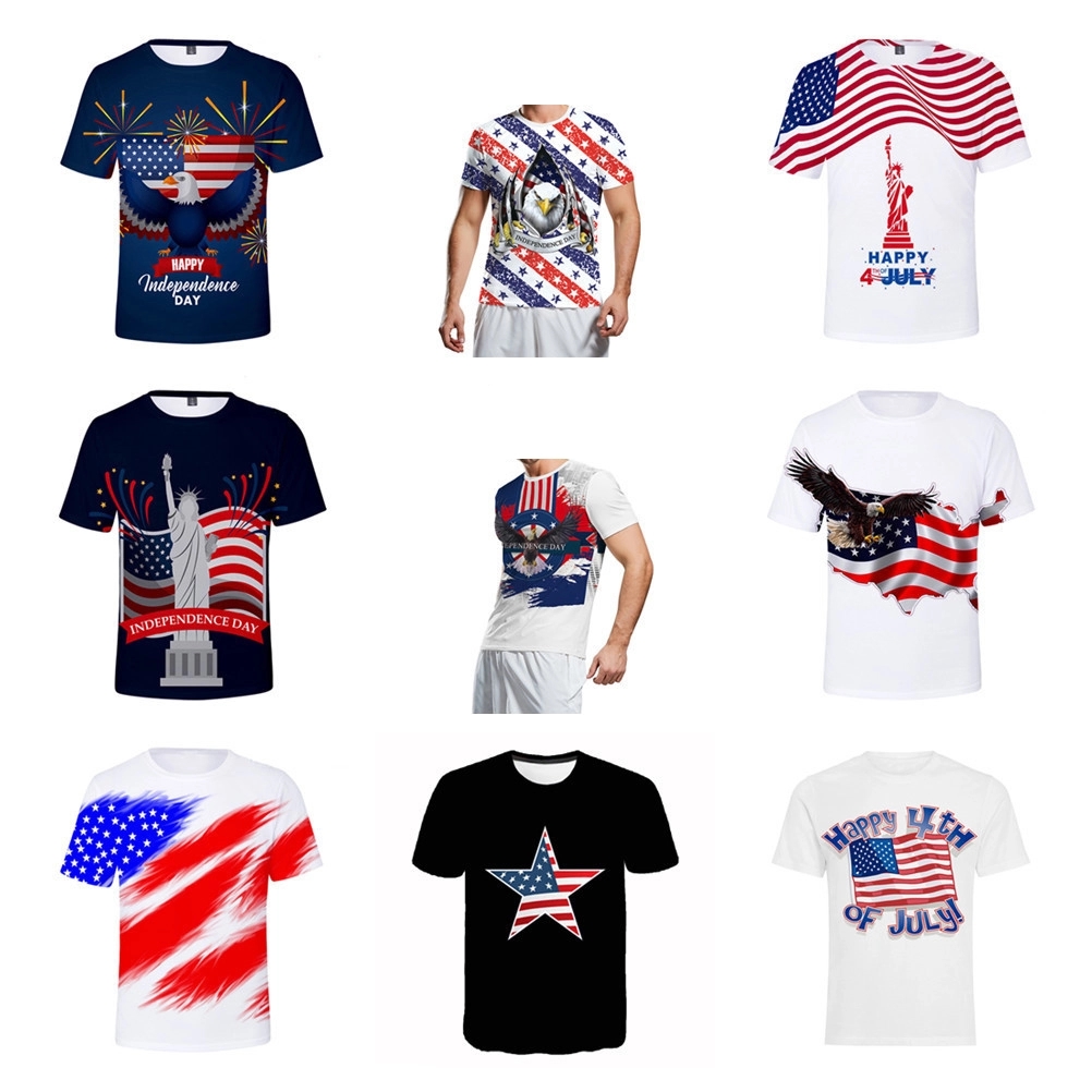 Customized  American Flag 4th of July Patriotic T-Shirt 1
