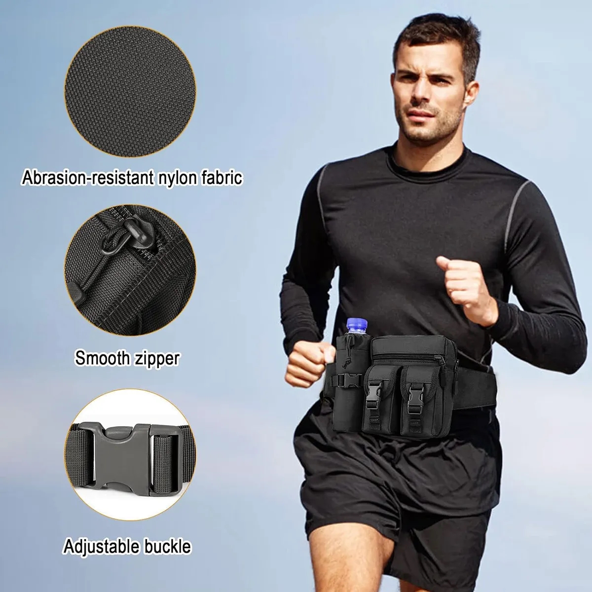 Military Tactical Waist Bag with Water Bottle Holder 4